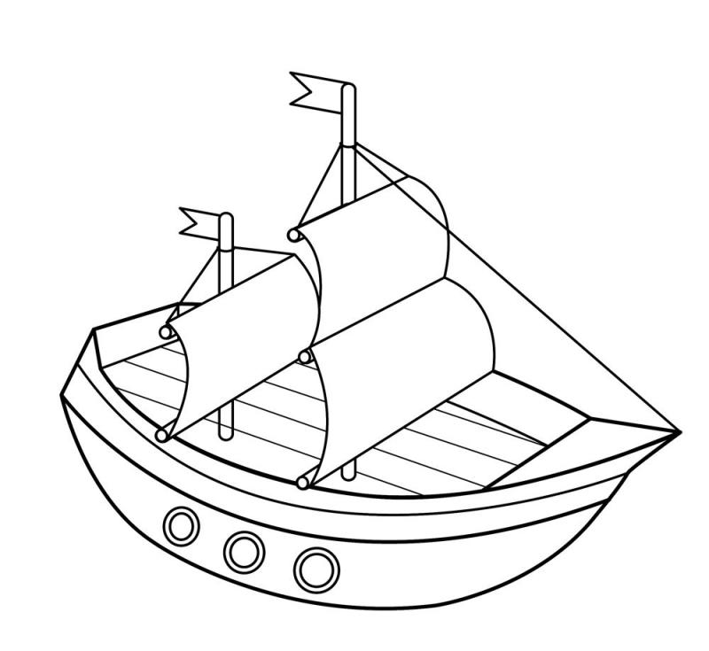 Раскраска. Кораблик