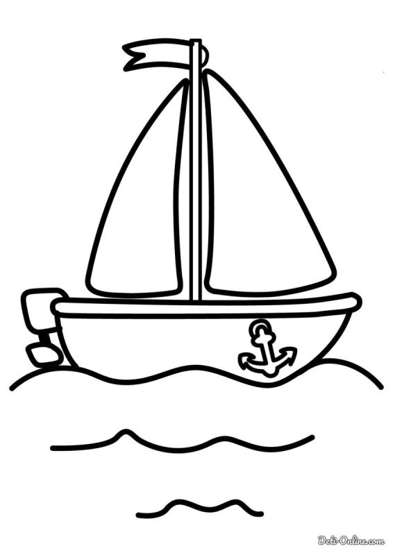 Кораблик контурный сбоку