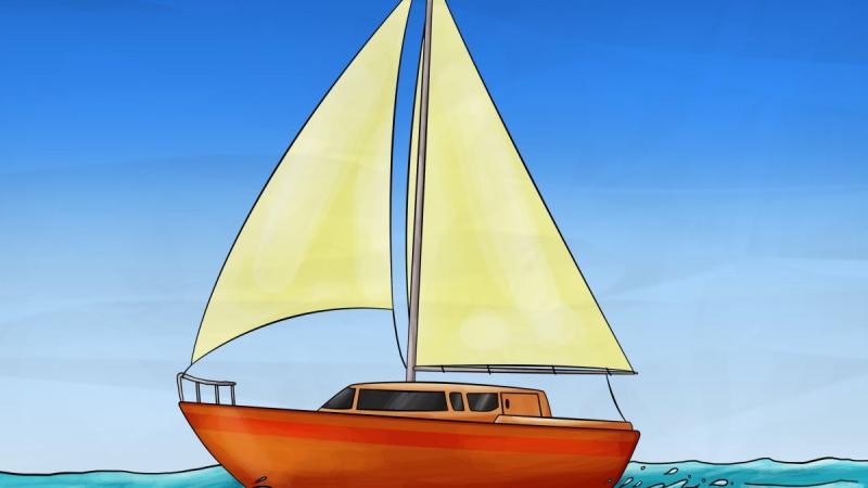 Лодка с парусом для детей