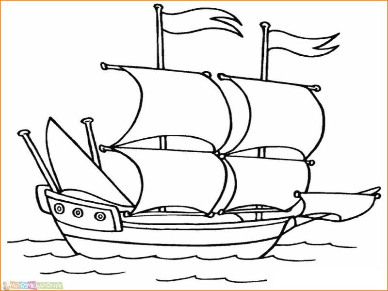 Раскраска. Кораблик