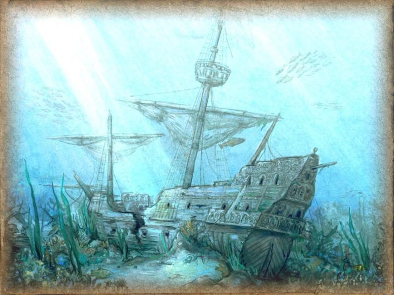 Затонувший корабль рисунок