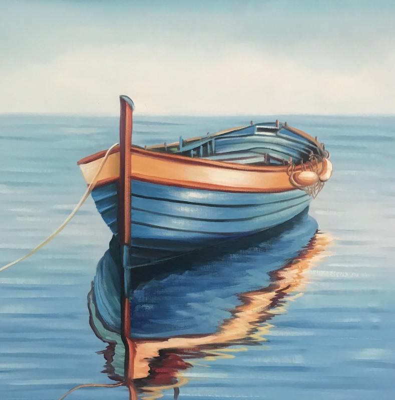 Лодка деревянная живопись
