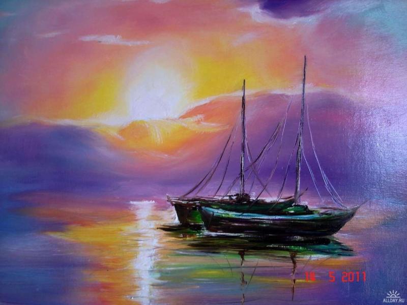 Парусник красками