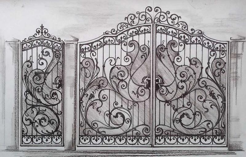 Ажурные ворота из металла