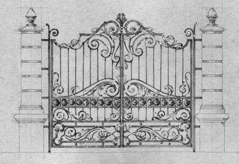 Кованые ворота карандашом