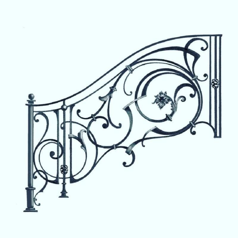 Кованые перила для лестниц эскизы