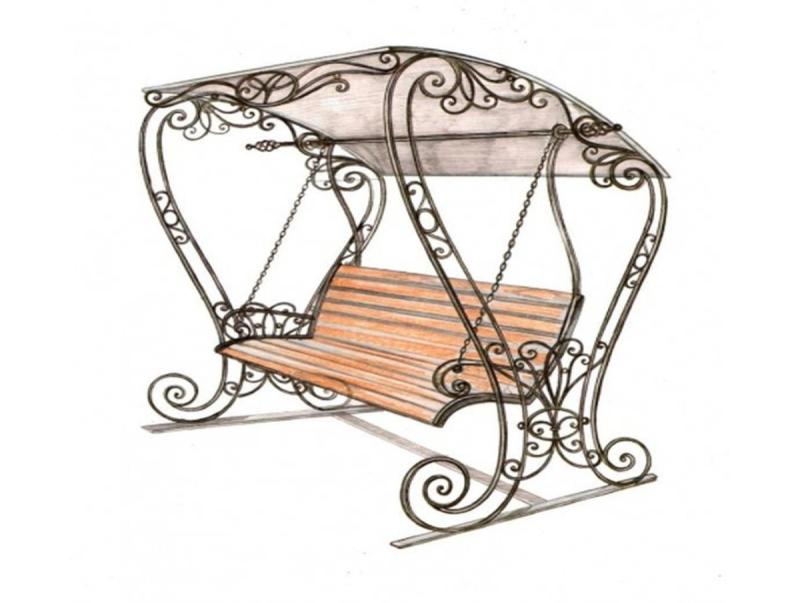 Кованые качели для сада