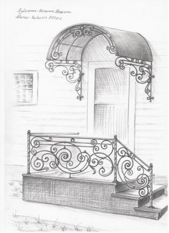 Кованое крыльцо эскиз