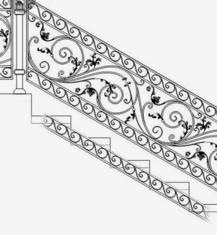 Кованые перила для лестниц эскизы