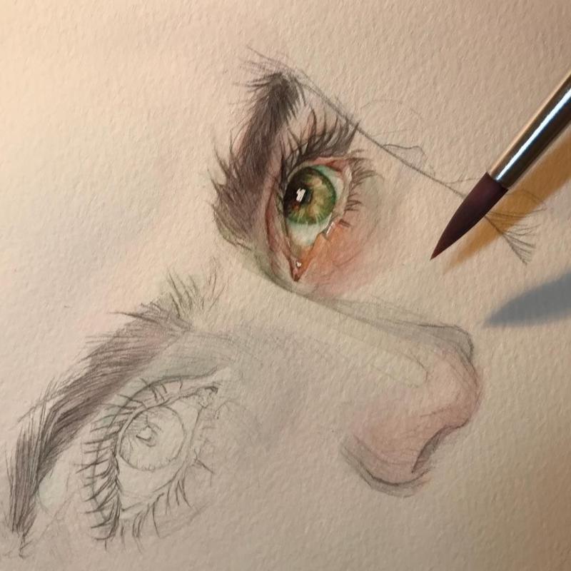 Рисование глаз акварелью