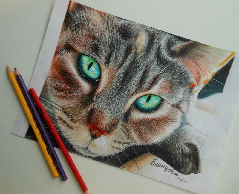 Рисунки акварельными карандашами