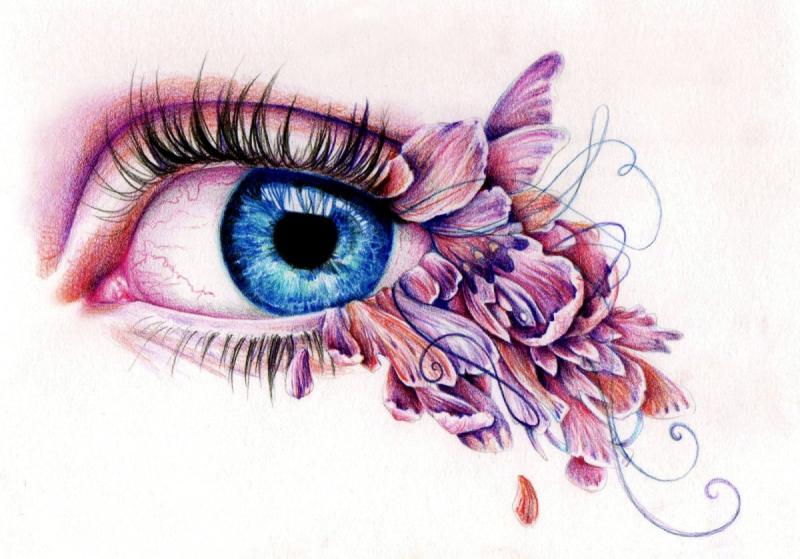 Рисование глаз акварелью