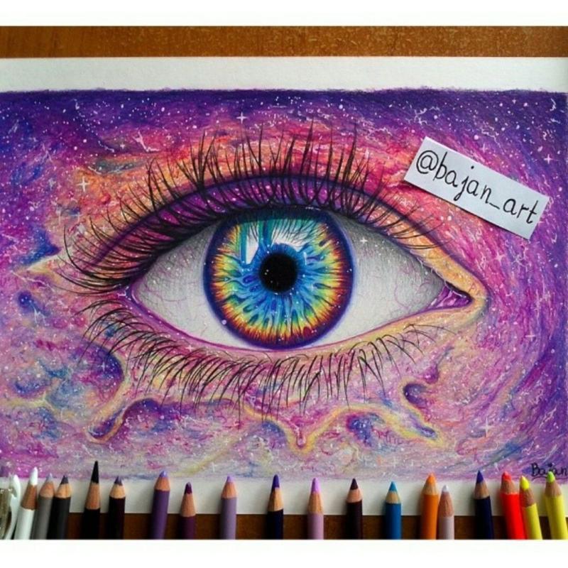 Нарисовать цветной глаз