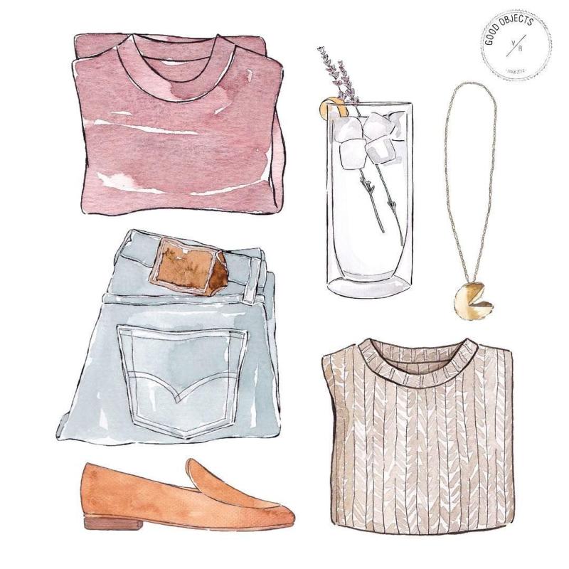 Рисование эскиза модного платья