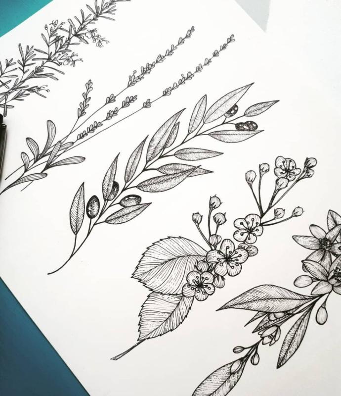 Веточка эскиз