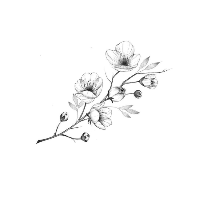 Тату веточка эскиз