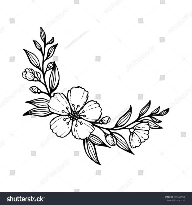 Цветочная ветка эскиз
