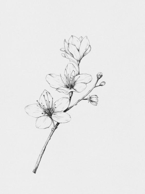 Ветка цветов эскиз