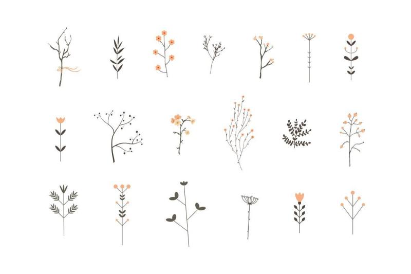 Мини тату веточка