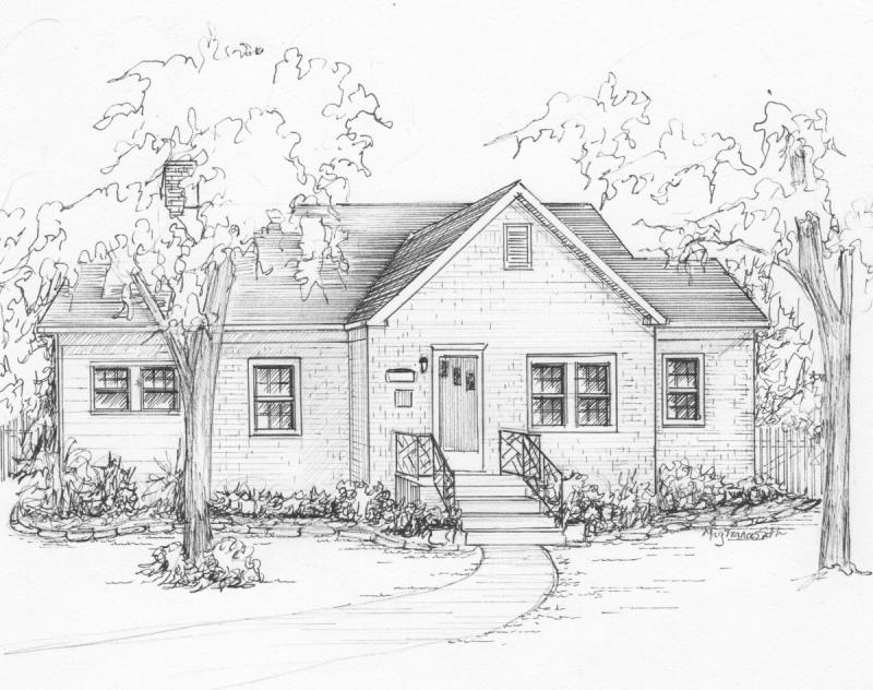 Дом скетч линии