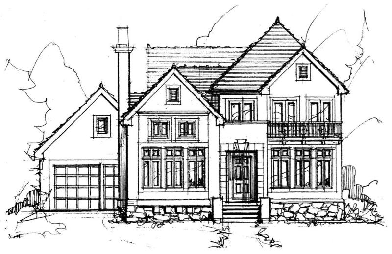 Двухэтажный дом рисунок