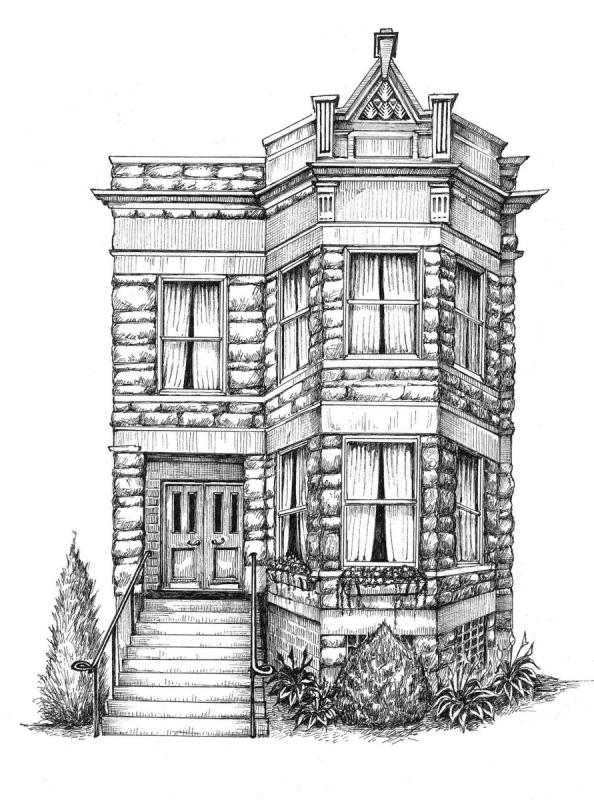 Частный дом карандашом