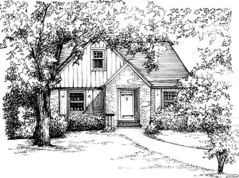 Домик карандашом