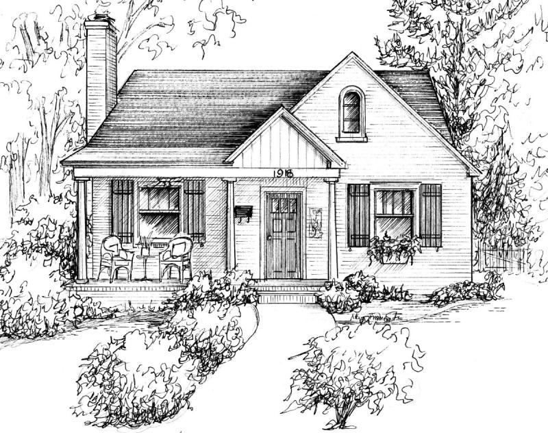 Домик набросок