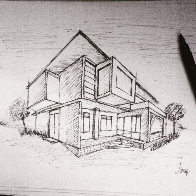 Скетчи архитектуры линером