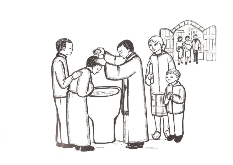 Крещение раскраска для детей