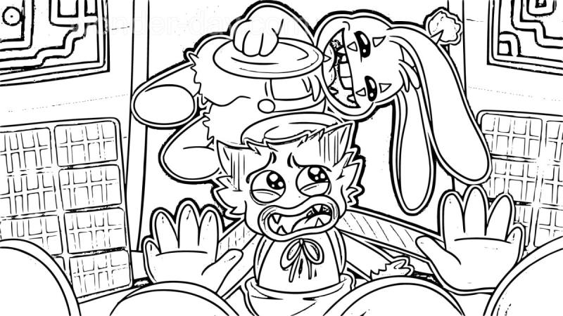 Кролик Bunzo раскраска