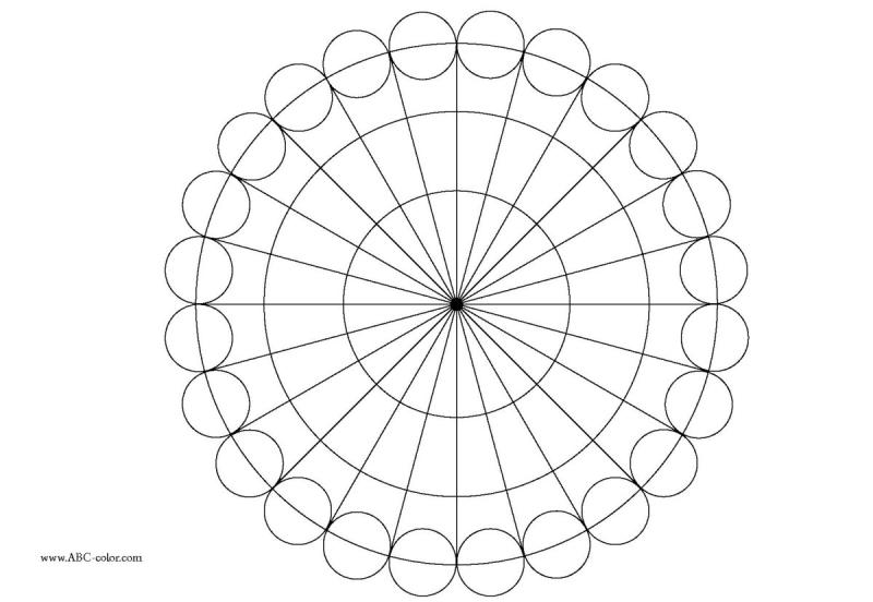 Раскраска круг с линиями