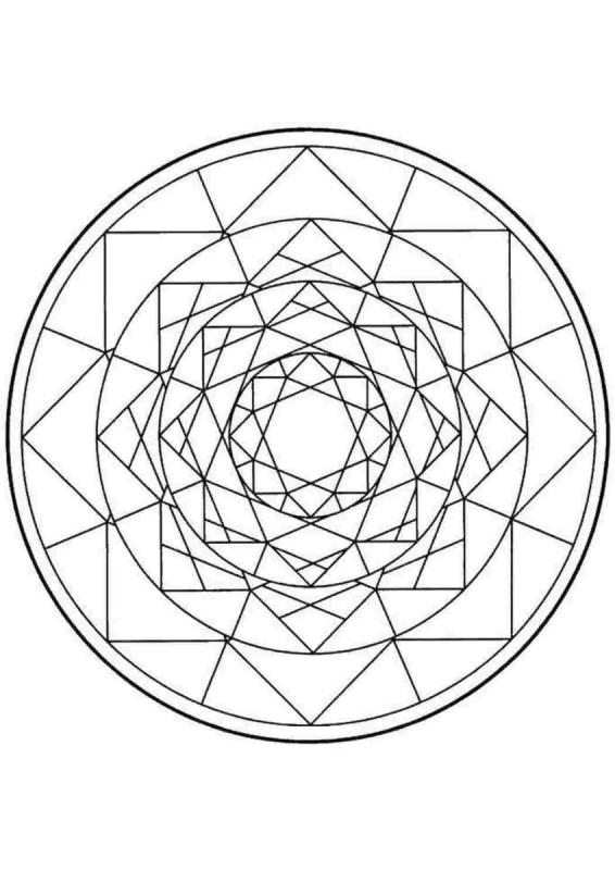 Круглая раскраска по линиям