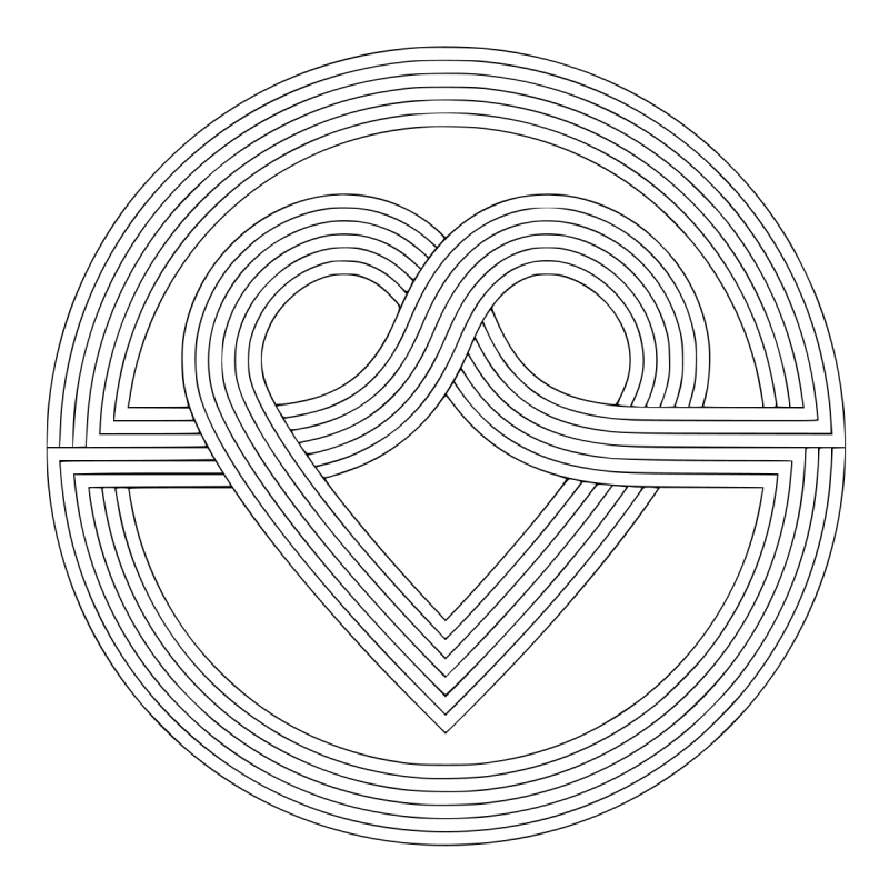 Круглая раскраска по линиям