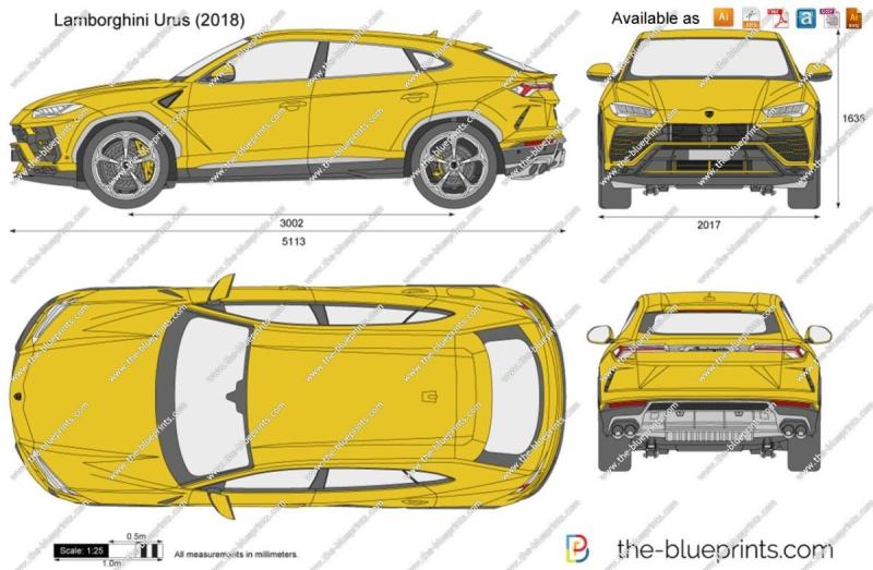Ламборгини Урус чертеж