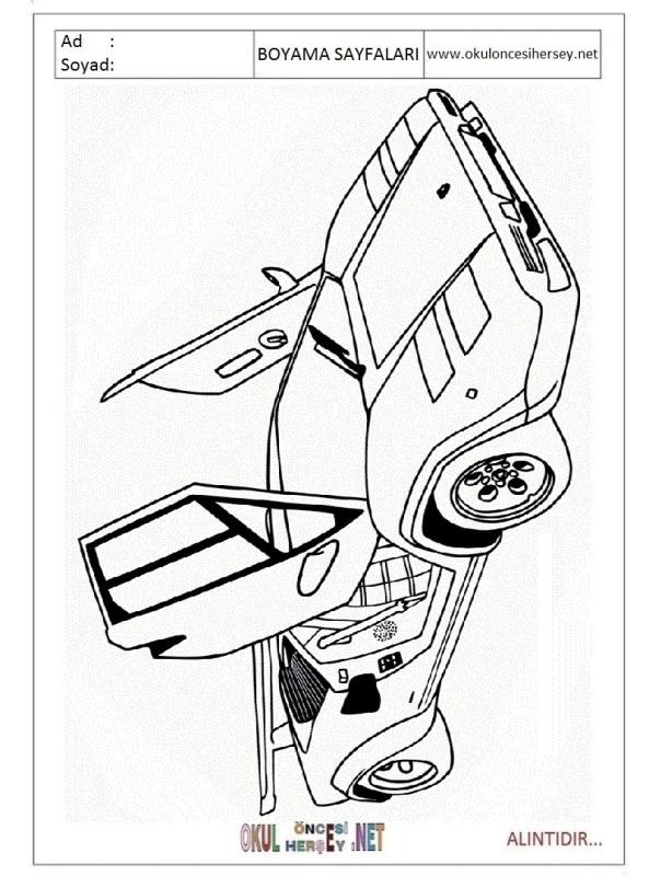Раскраски машинки вертикальные