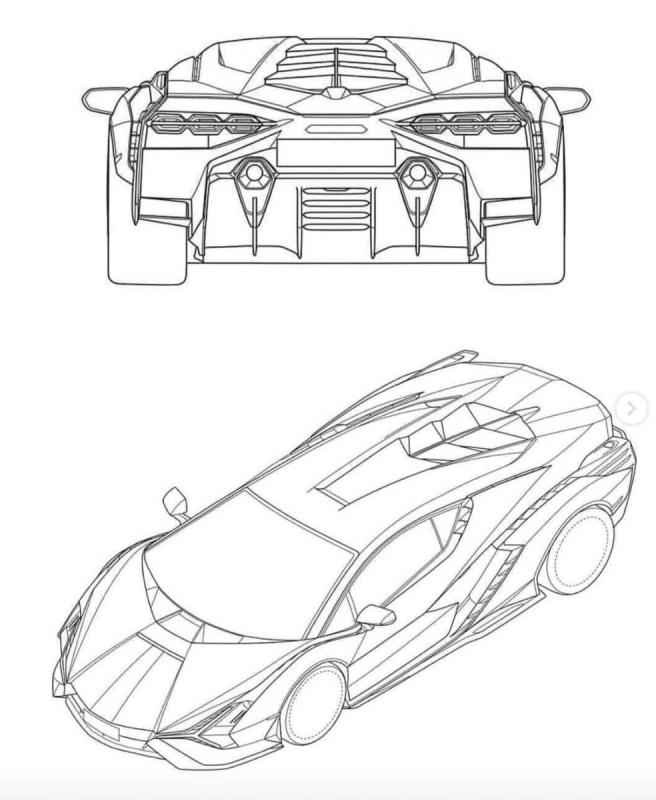 Чертёж Lamborghini Sian
