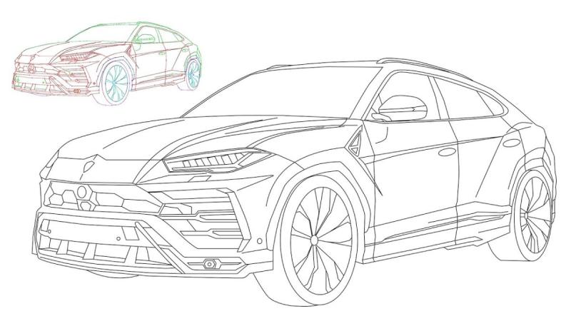 Картинки Ламборгини Sian 2020 для разукрашки