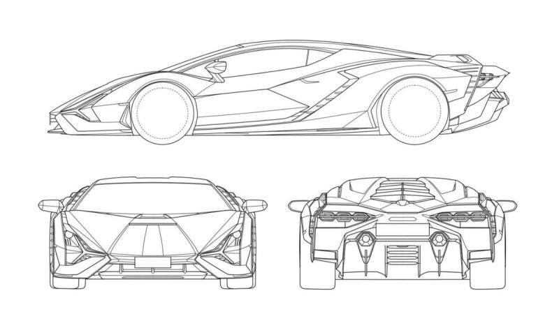 Чертёж Lamborghini Sian
