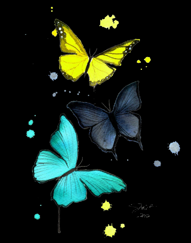 Легкий рисунок бабочки79