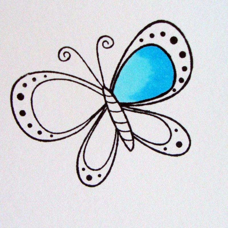 Много бабочек рисунок карандашом