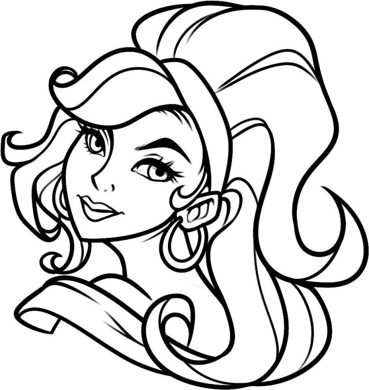 Лицо для раскрашивания с волосами