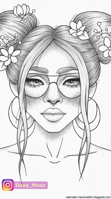 Раскраски прически для девочек
