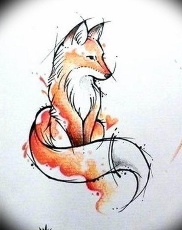 Тату лиса эскиз