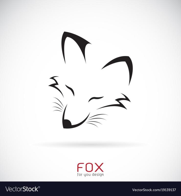 Лиса в профиль вектор
