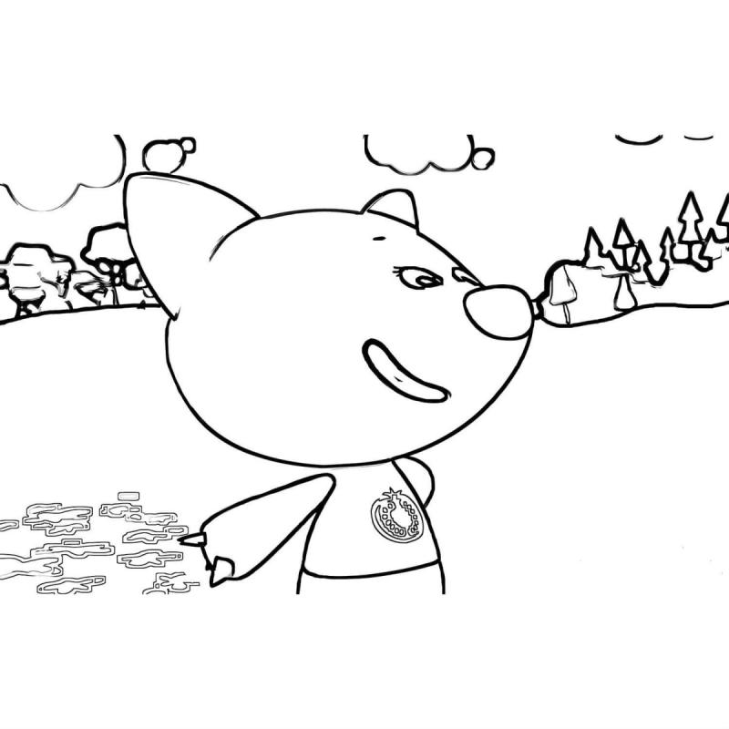 Лисичка и тучка раскраска