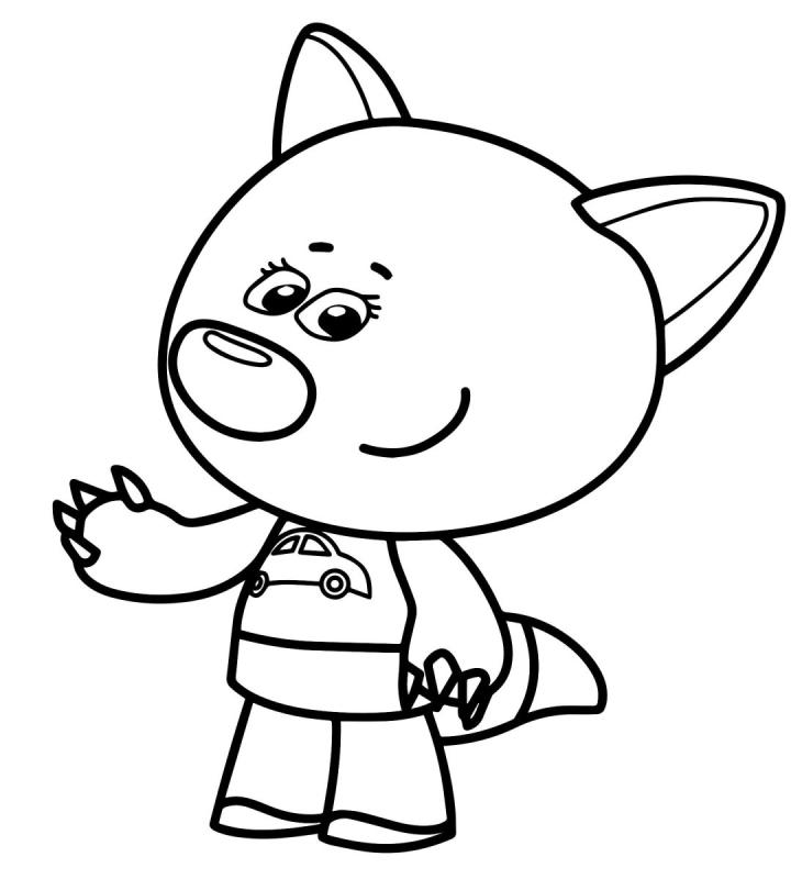 Лисичка Мимимишки раскраска