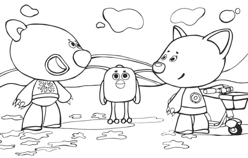 Раскраски Мимимишки тучка и Кеша