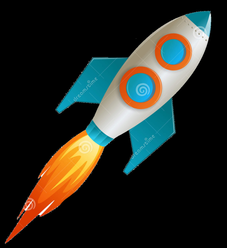 Ракета для детей на прозрачном фоне