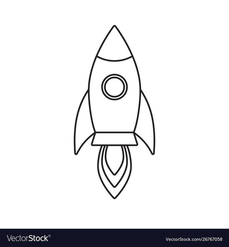 Ракета контур на прозрачном фоне